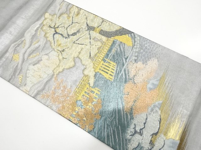 引箔　京洛図荒山織り出し　袋帯
